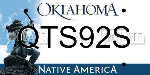 QTS92S Oklahoma License Plate