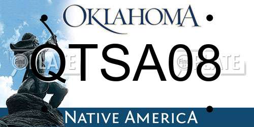 QTSA08 Oklahoma License Plate
