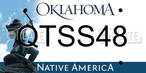 QTSS48 Oklahoma License Plate