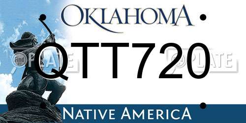 QTT720 Oklahoma License Plate