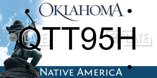 QTT95H Oklahoma License Plate