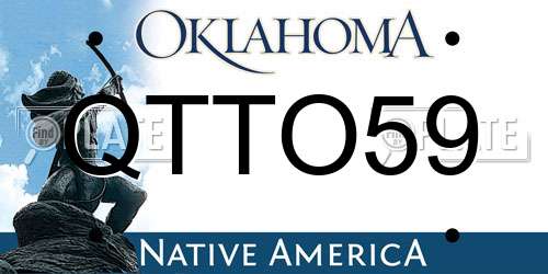 QTTO59 Oklahoma License Plate
