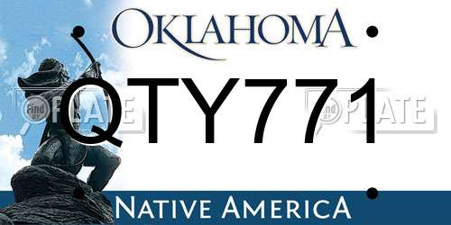 QTY771 Oklahoma License Plate