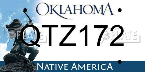 QTZ172 Oklahoma License Plate
