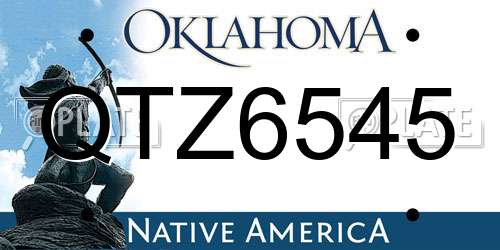 QTZ6545 Oklahoma License Plate