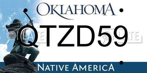 QTZD59 Oklahoma License Plate