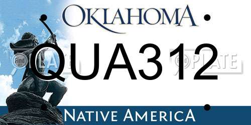 QUA312 Oklahoma License Plate