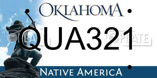 QUA321 Oklahoma License Plate