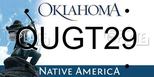 QUGT29 Oklahoma License Plate