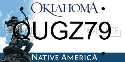 QUGZ79 Oklahoma License Plate