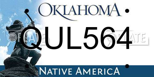 QUL564 Oklahoma License Plate
