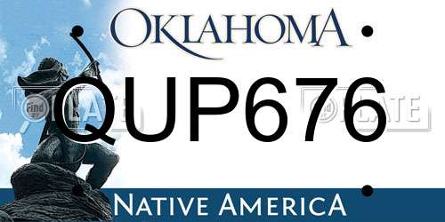 QUP676 Oklahoma License Plate
