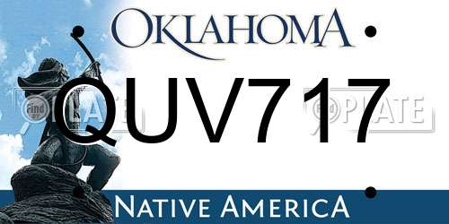 QUV717 Oklahoma License Plate
