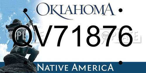 QV71876 Oklahoma License Plate