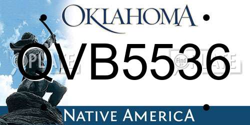 QVB5536 Oklahoma License Plate