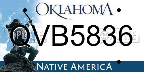 QVB5836 Oklahoma License Plate