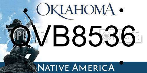 QVB8536 Oklahoma License Plate