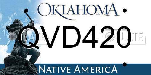 QVD420 Oklahoma License Plate