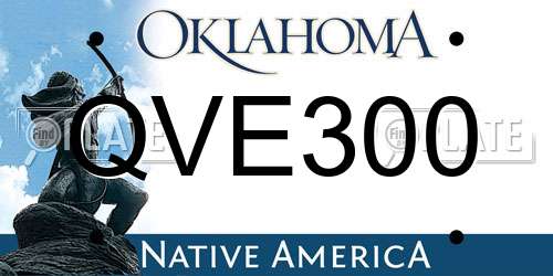 QVE300 Oklahoma License Plate