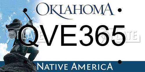QVE365 Oklahoma License Plate