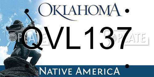 QVL137 Oklahoma License Plate