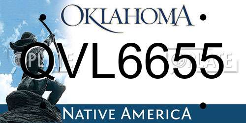 QVL6655 Oklahoma License Plate