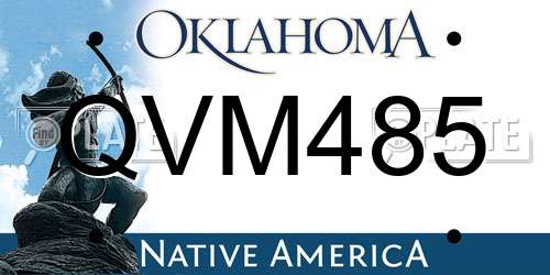 QVM485 Oklahoma License Plate