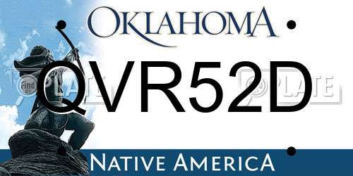 QVR52D Oklahoma License Plate