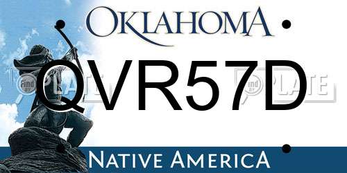 QVR57D Oklahoma License Plate
