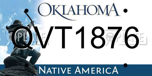 QVT1876 Oklahoma License Plate