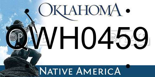 QWH0459 Oklahoma License Plate