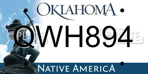 QWH894 Oklahoma License Plate