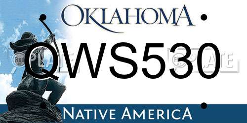 QWS530 Oklahoma License Plate