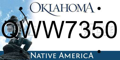 QWW7350 Oklahoma License Plate