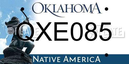 QXE085 Oklahoma License Plate