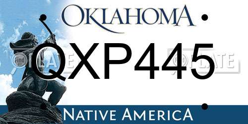QXP445 Oklahoma License Plate