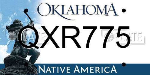 QXR775 Oklahoma License Plate