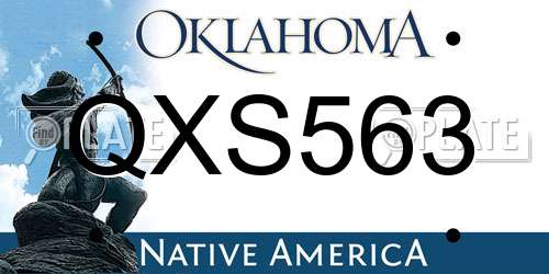 QXS563 Oklahoma License Plate
