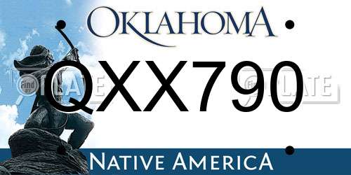 QXX790 Oklahoma License Plate