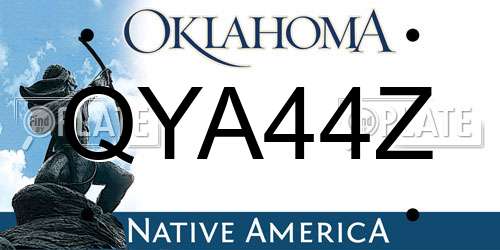 QYA44Z Oklahoma License Plate