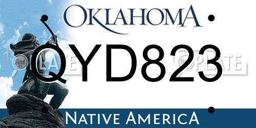 QYD823 Oklahoma License Plate
