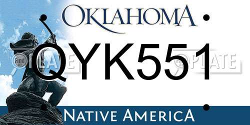 QYK551 Oklahoma License Plate