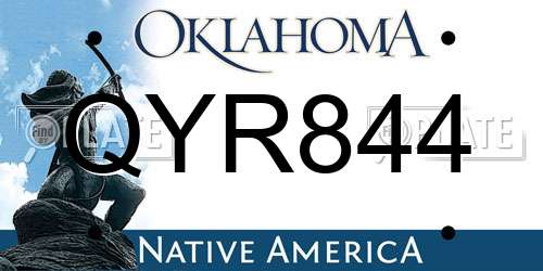 QYR844 Oklahoma License Plate