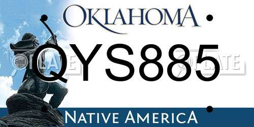 QYS885 Oklahoma License Plate