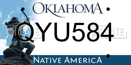 QYU584 Oklahoma License Plate