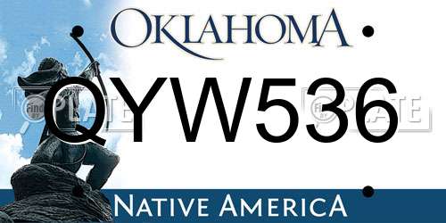 QYW536 Oklahoma License Plate