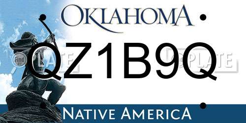 QZ1B9Q Oklahoma License Plate
