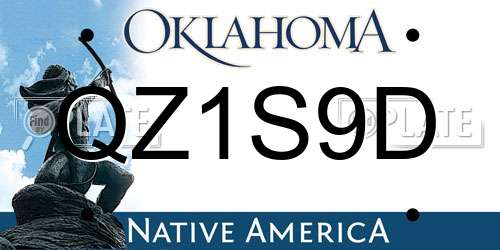 QZ1S9D Oklahoma License Plate