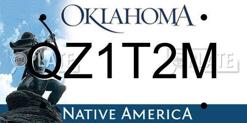 QZ1T2M Oklahoma License Plate