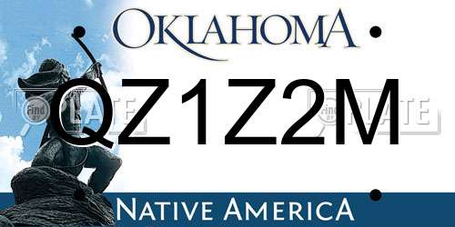 QZ1Z2M Oklahoma License Plate